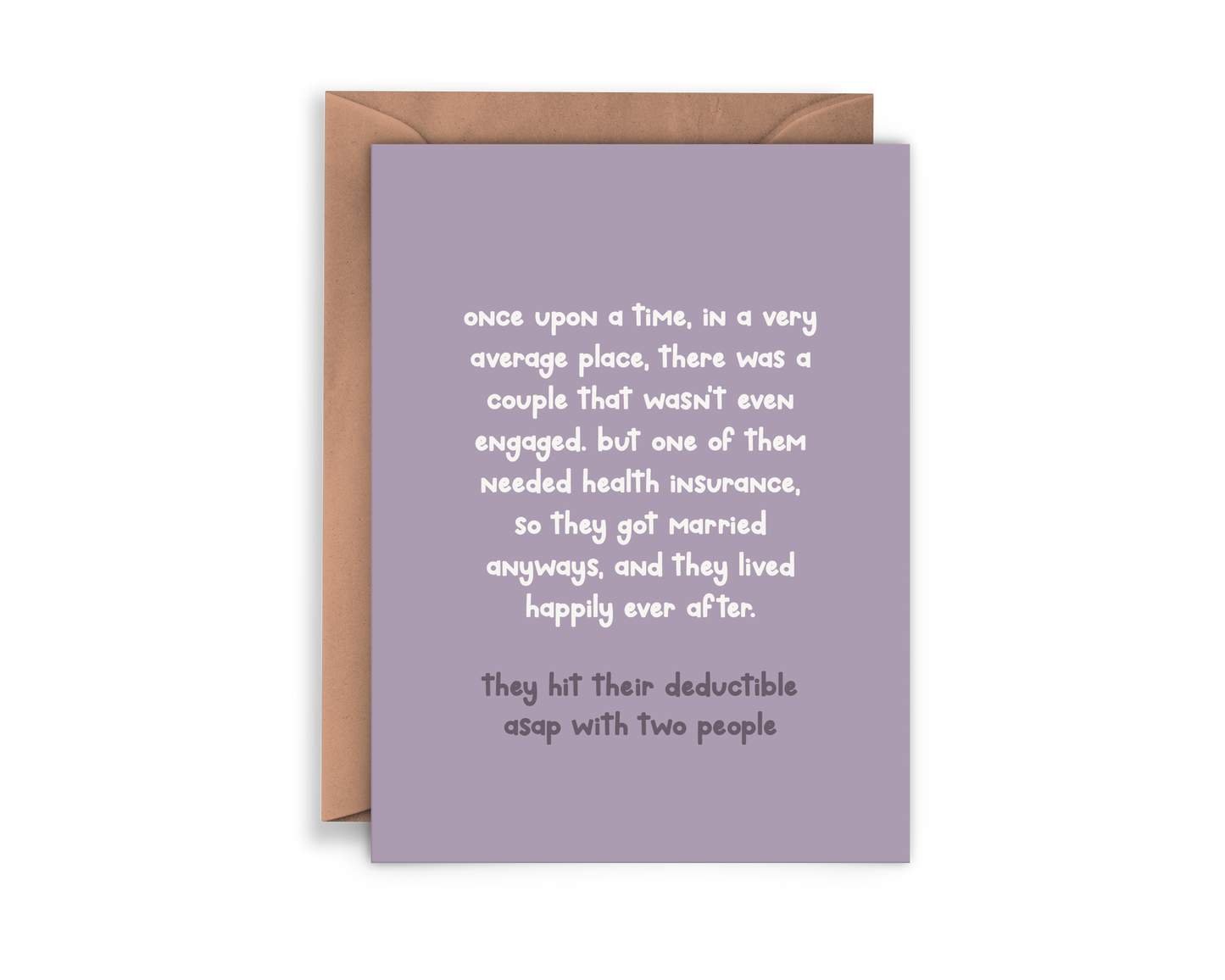 Health Insurance Marriage Greeting Card
