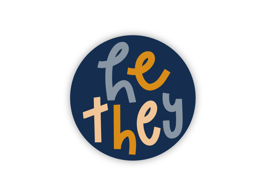 He/They Pronoun Sticker